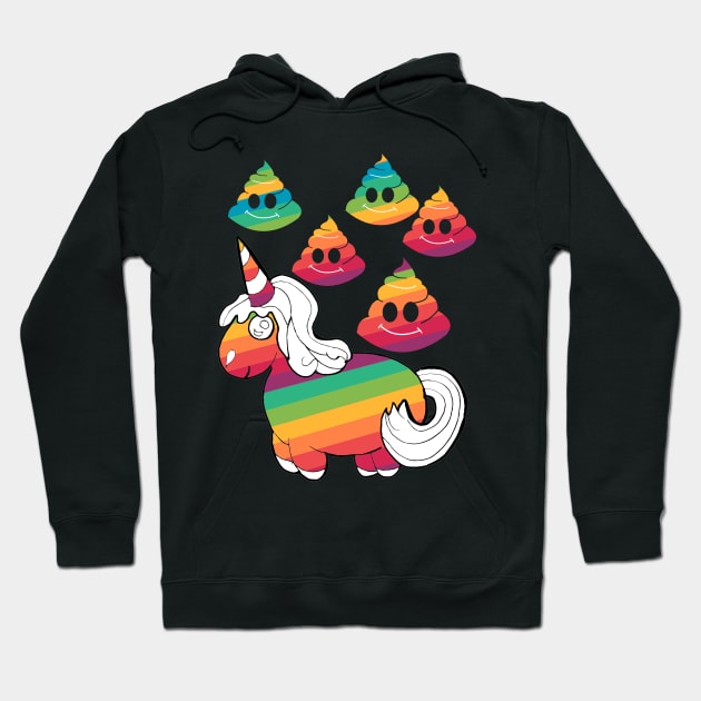 Rainbow Unicorn Emoji Poop Hoodie by GreenCowLand